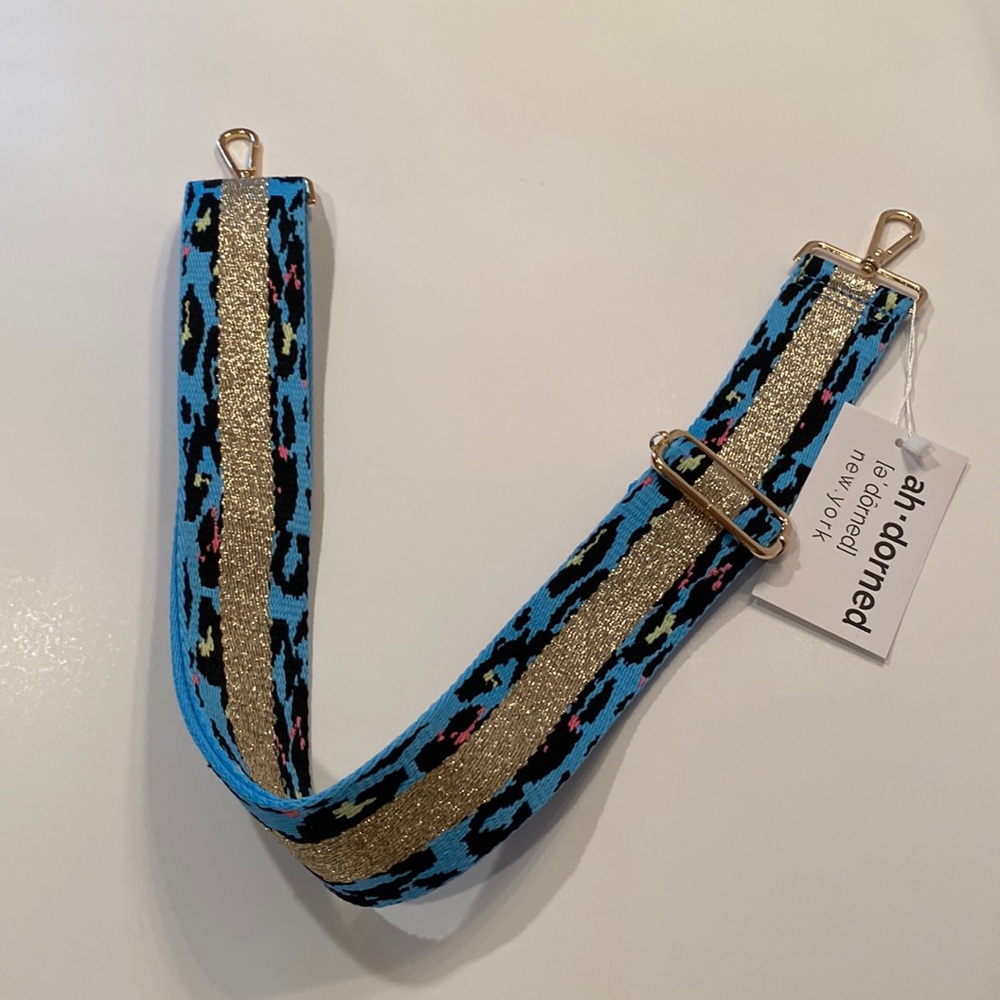 Leopard print and gold bag strap